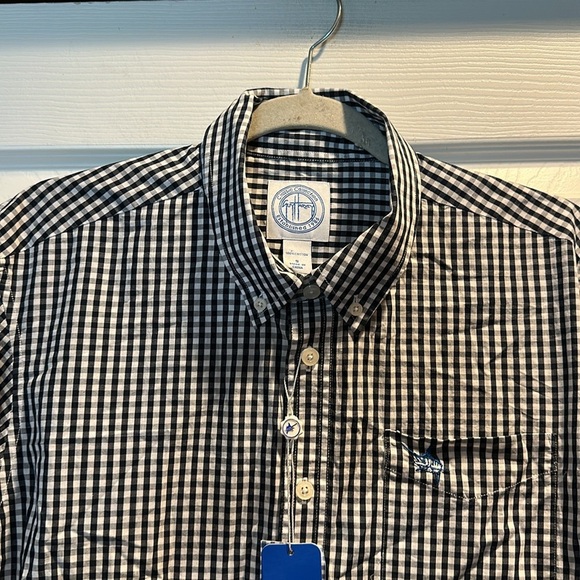 NWT! Guy Harvey Belmont Navy White Gingham Check Long Sleeve Button Down Shirt S - Picture 3 of 8